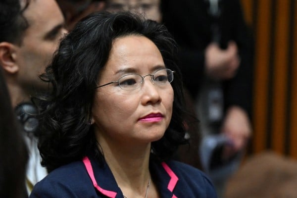 Chinese-born Australian journalist Cheng Lei attends a signing ceremony by Premier Li Qiang and Australian Prime Minister Anthony Albanese in Canberra. Photo: Reuters