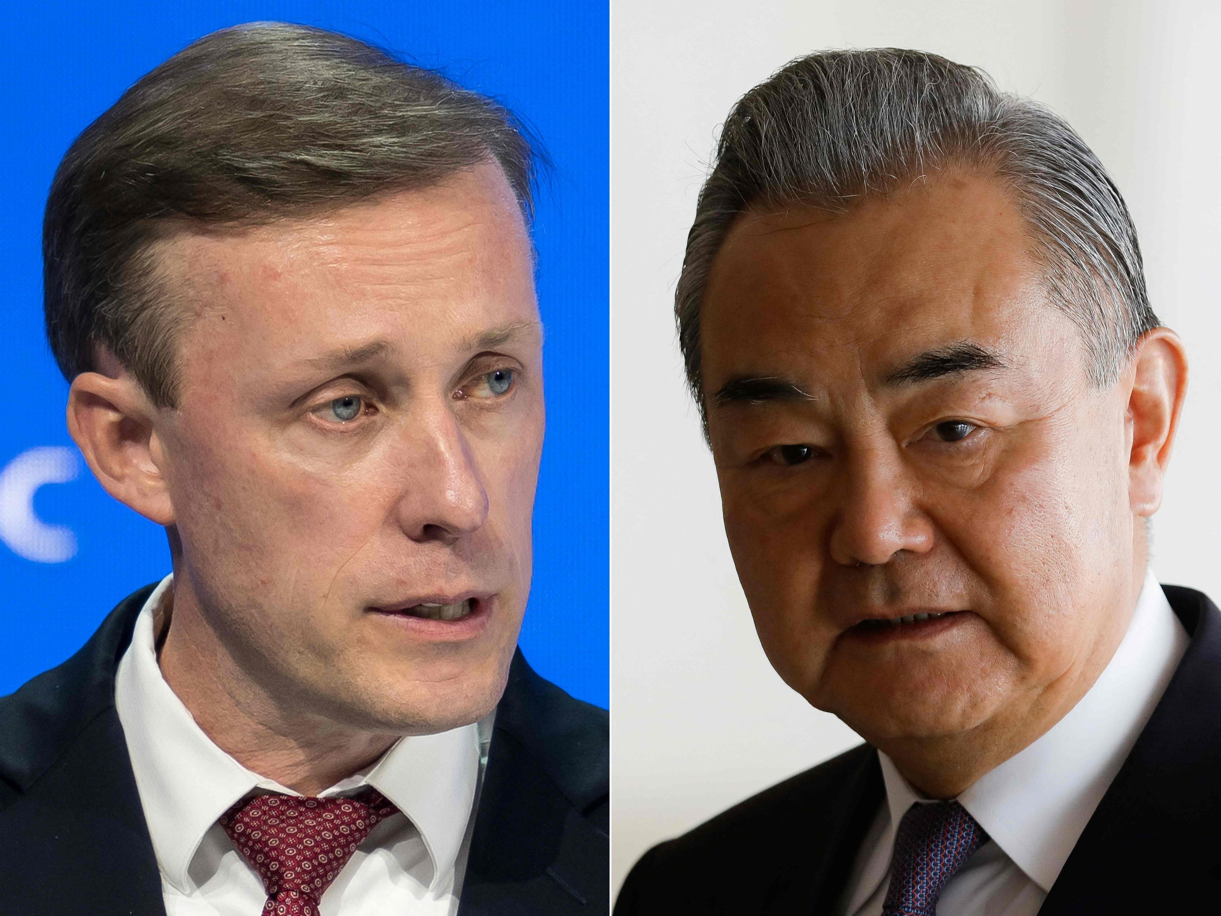 US National Security Advisor Jake Sullivan (left) and China’s Foreign Minister Wang Yi (right) will meet this week. File photos: AFP