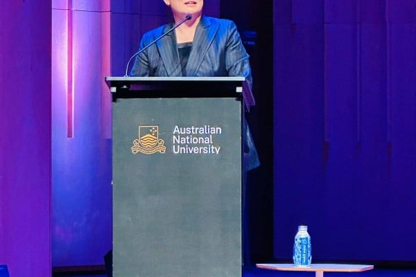 Penny Wong speaking at the Centre for Asian-Australian Leadership, established by the Australian National University to address the underrepresentation of Asian-Australians in leadership positions. Photo: Erin Chew