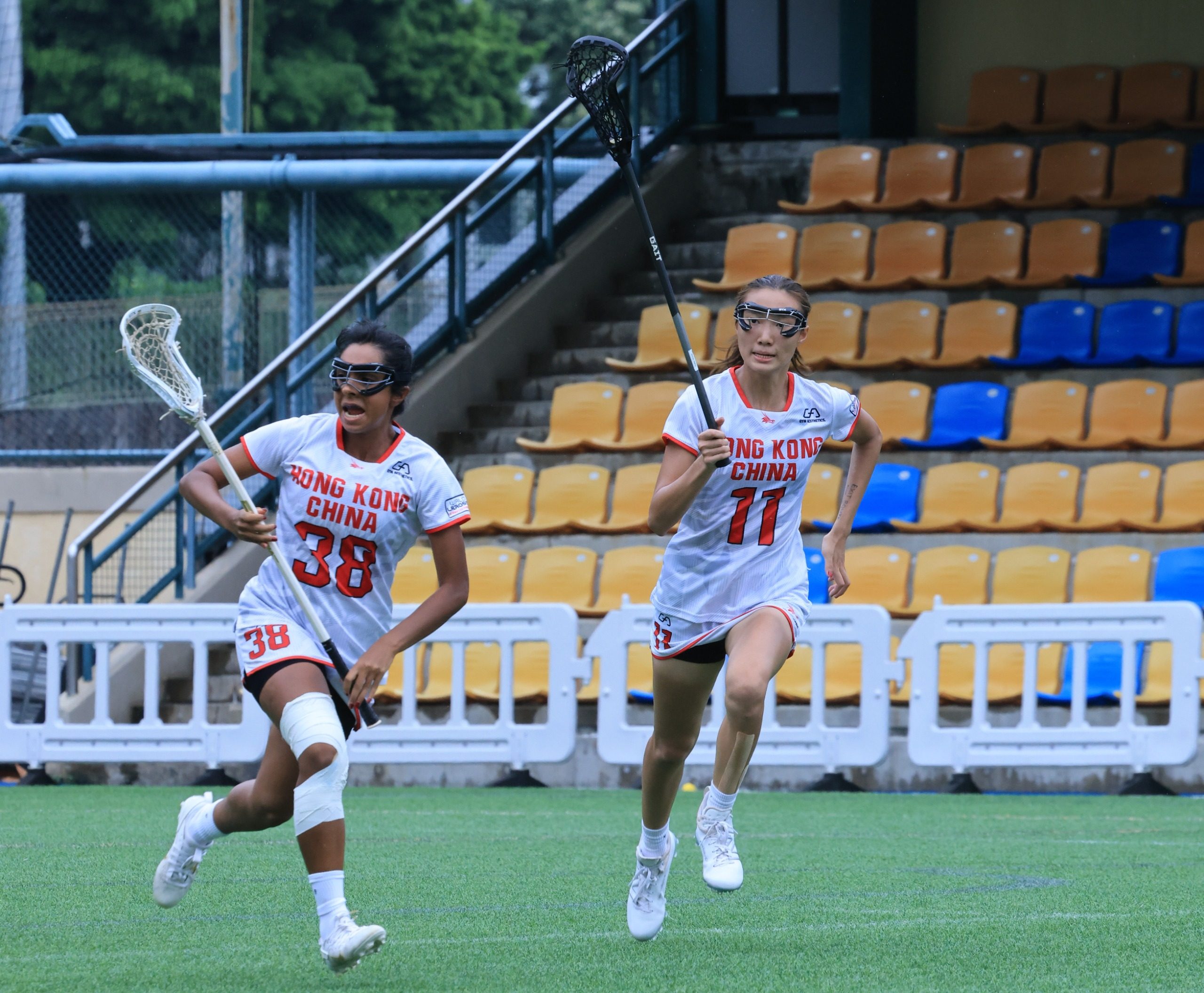 Kallie Wong (right) in action at Hong Kong Football Club. Photo: Mike Chan